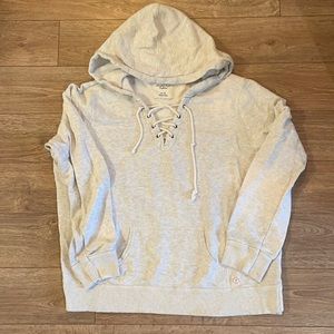 American Eagle Oversized Lace Up Hoodie